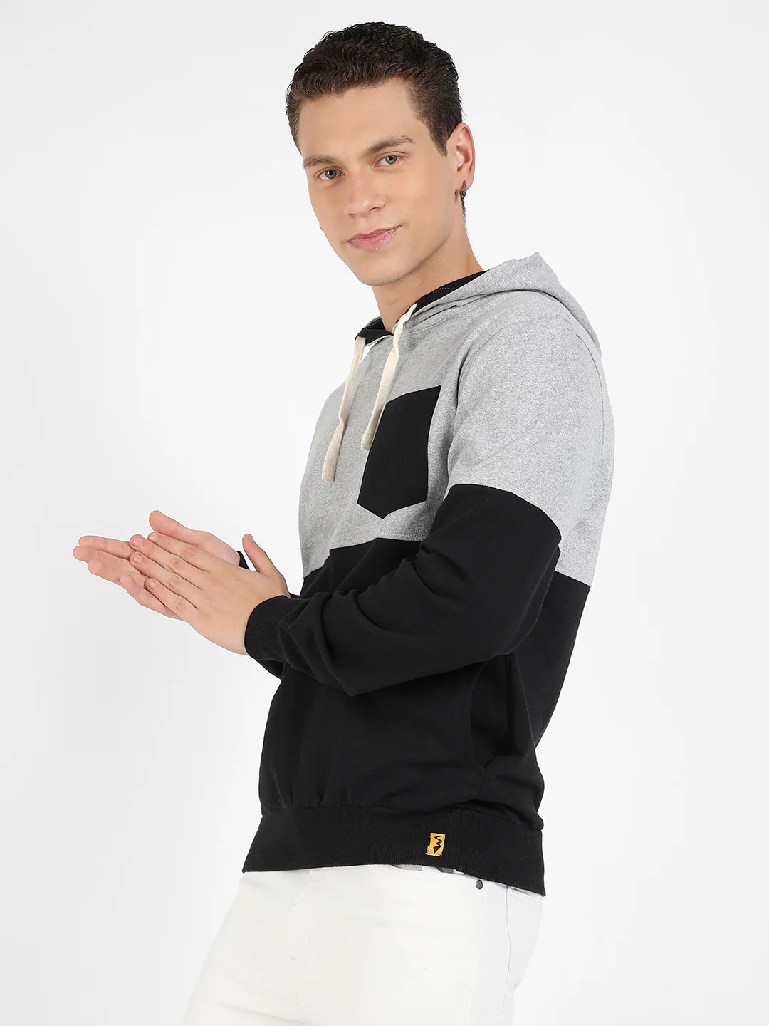Pullover Hoodie With Patch Pocket - Image 3