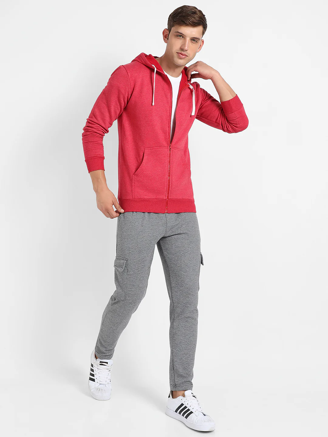 Zip-Front Hoodie With Contrast Drawstring - Image 5