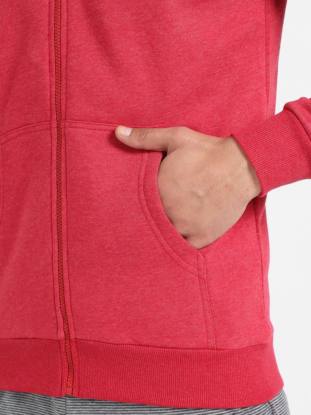 Zip-Front Hoodie With Contrast Drawstring - Image 7