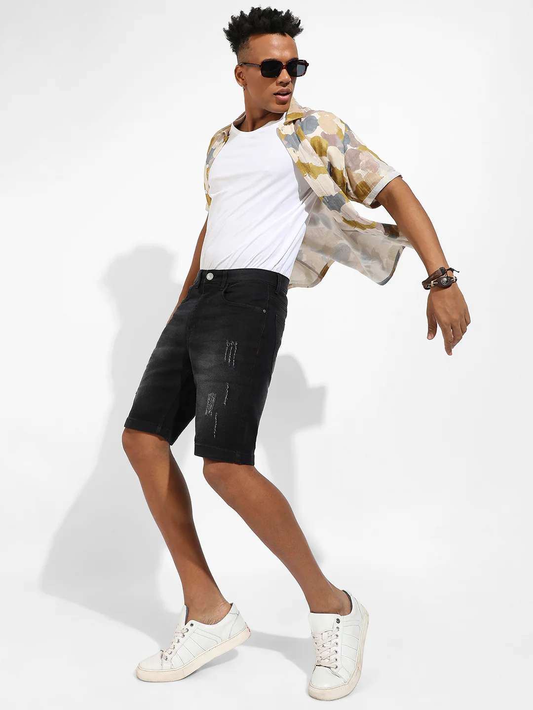 Minimal Distressed Denim Shorts - Image 6
