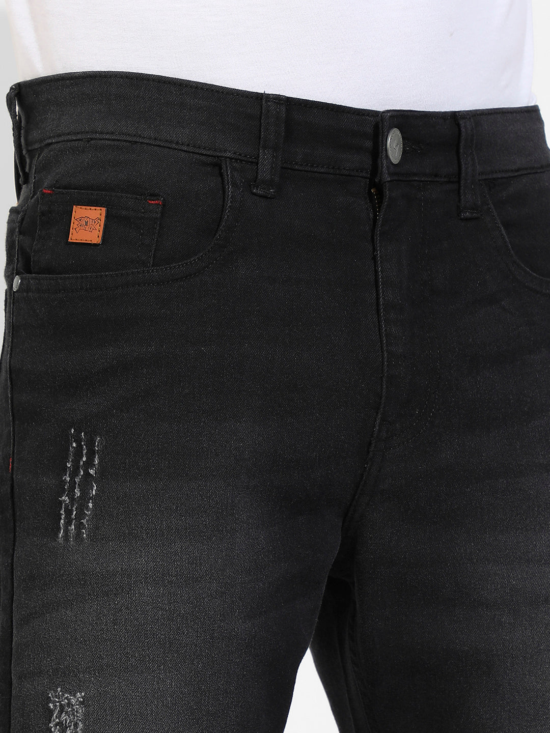 Minimal Distressed Denim Shorts - Image 7