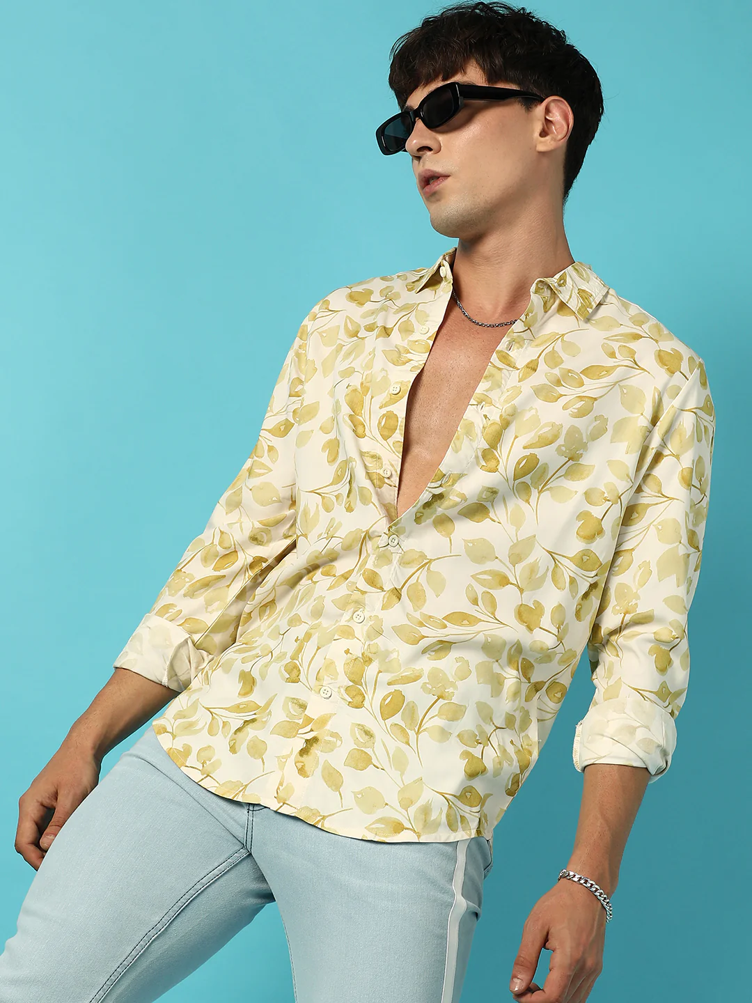 Artistic Foliage Print Shirt - Image 2