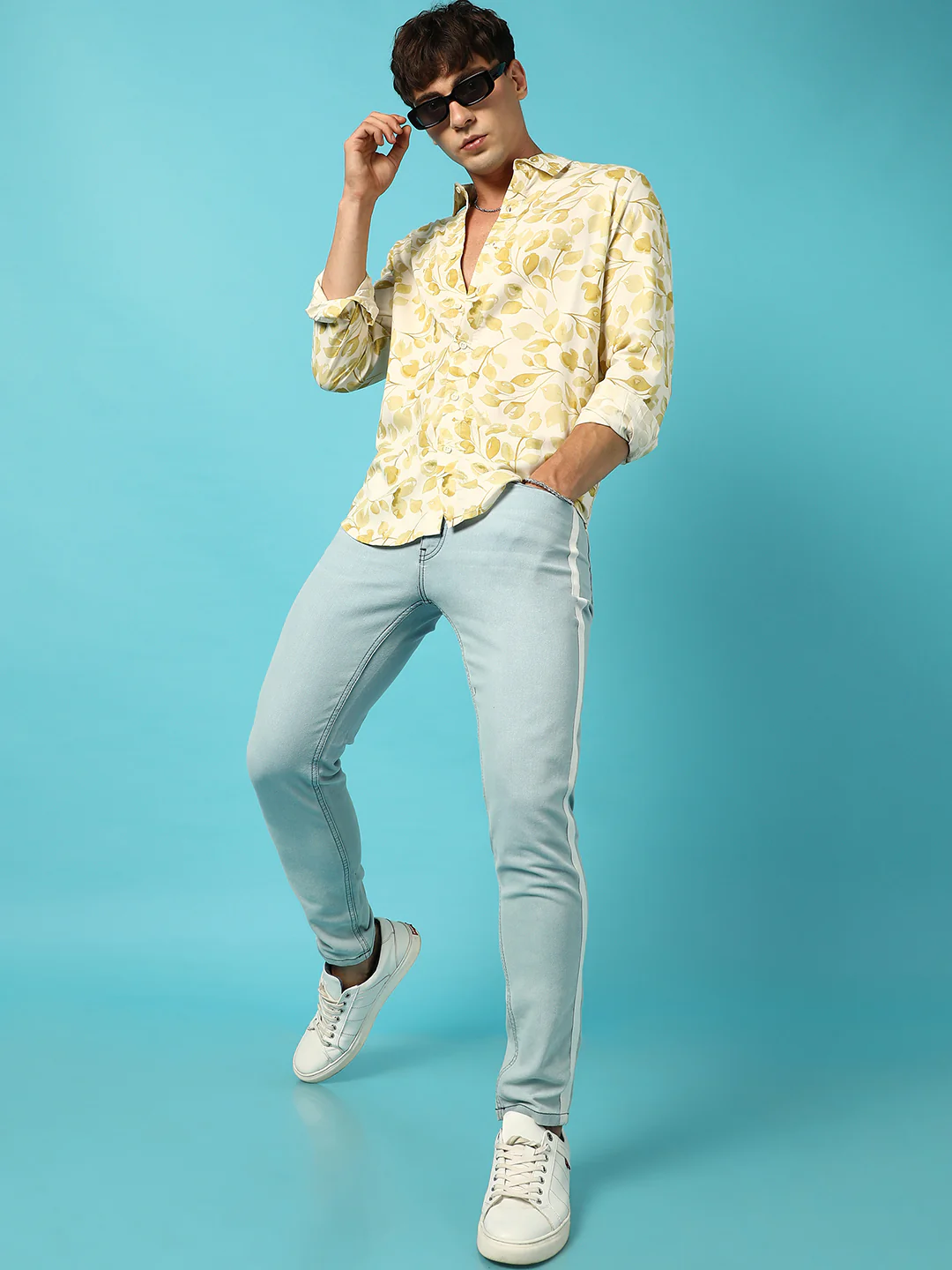 Artistic Foliage Print Shirt - Image 3