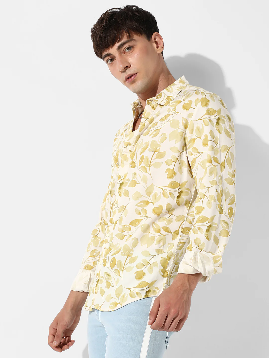 Artistic Foliage Print Shirt - Image 5
