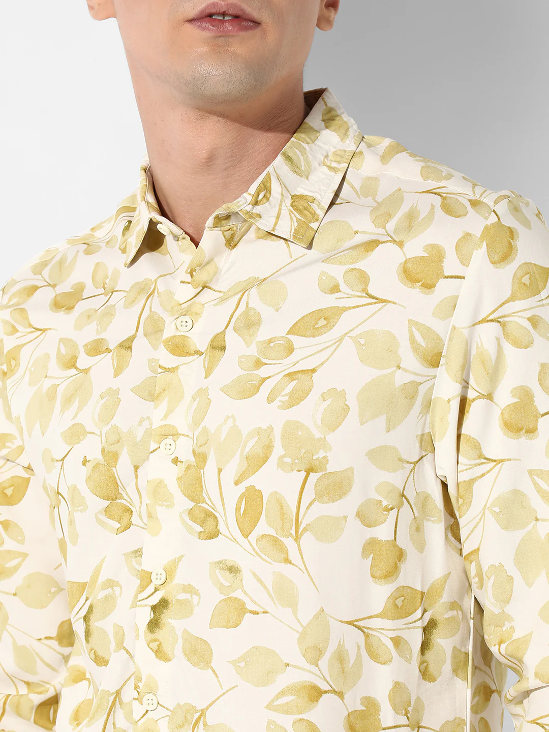 Artistic Foliage Print Shirt - Image 9
