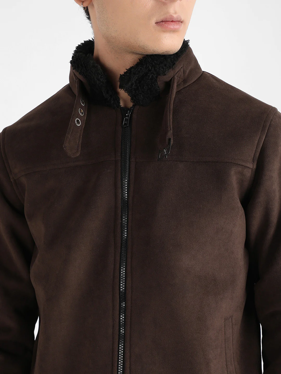 Zip-Front Jacket With Fleece Detail - Image 7