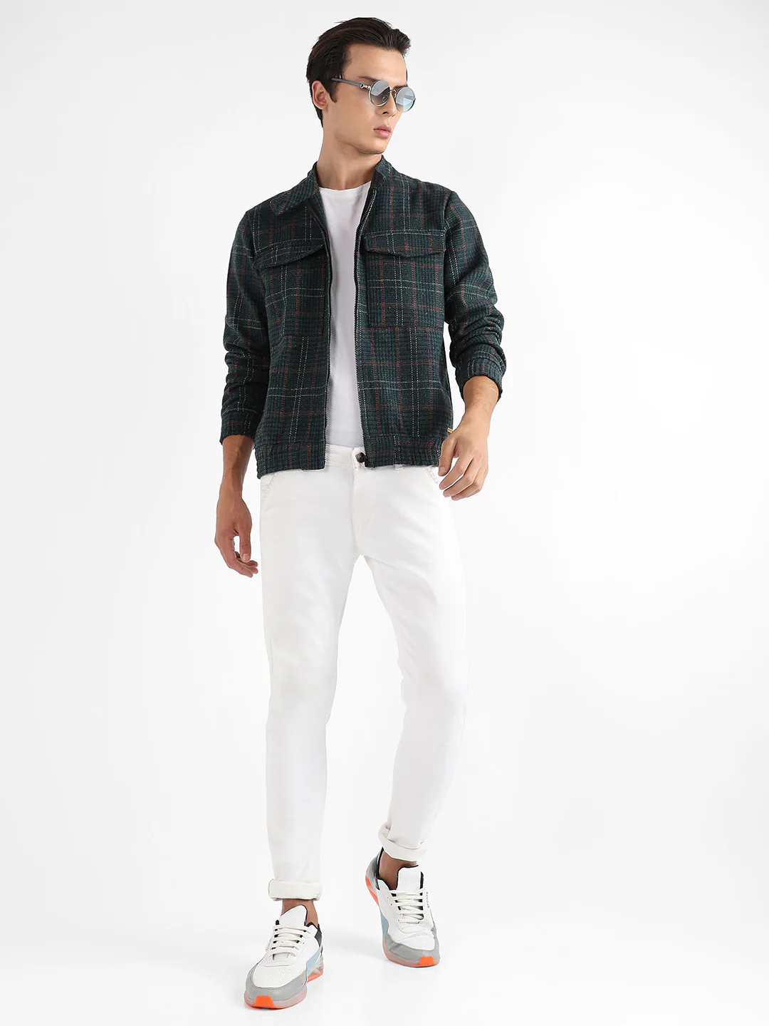 Tartan Plaid Jacket With Flap Pockets - Image 6