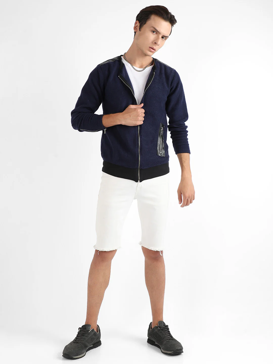 Zip-Front Jacket With Ribbed Hem - Image 5