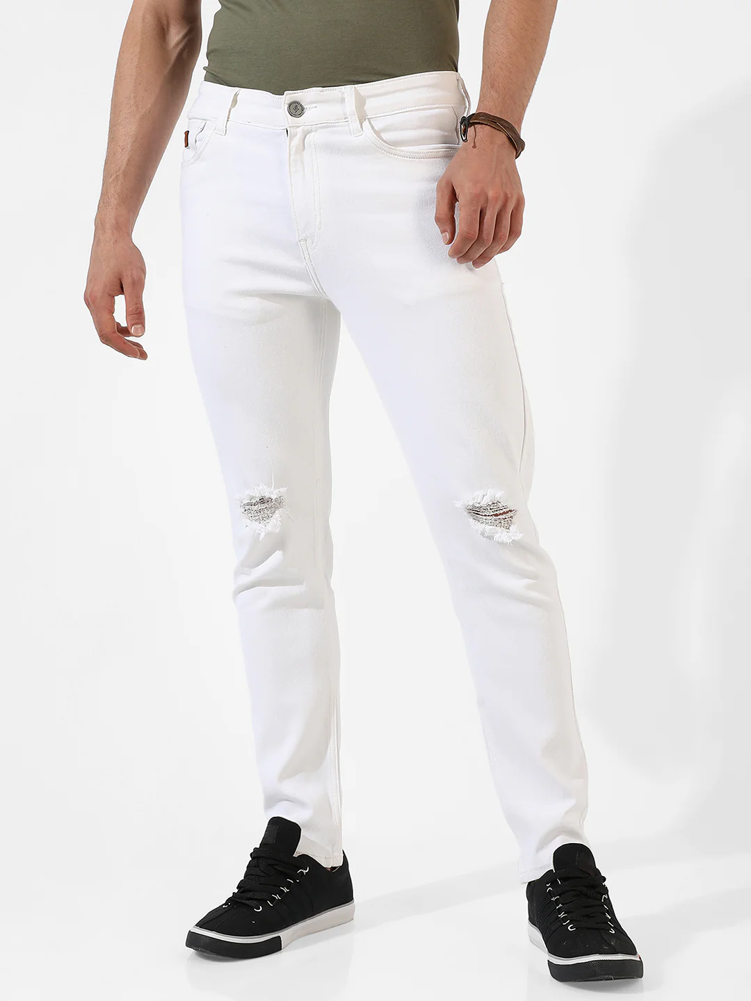 Solid Denim Jeans - Image 6