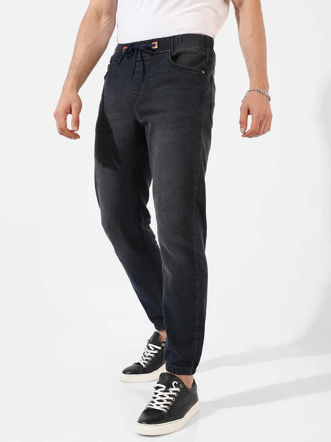 Cinched Hem Denim Jeans - Image 4