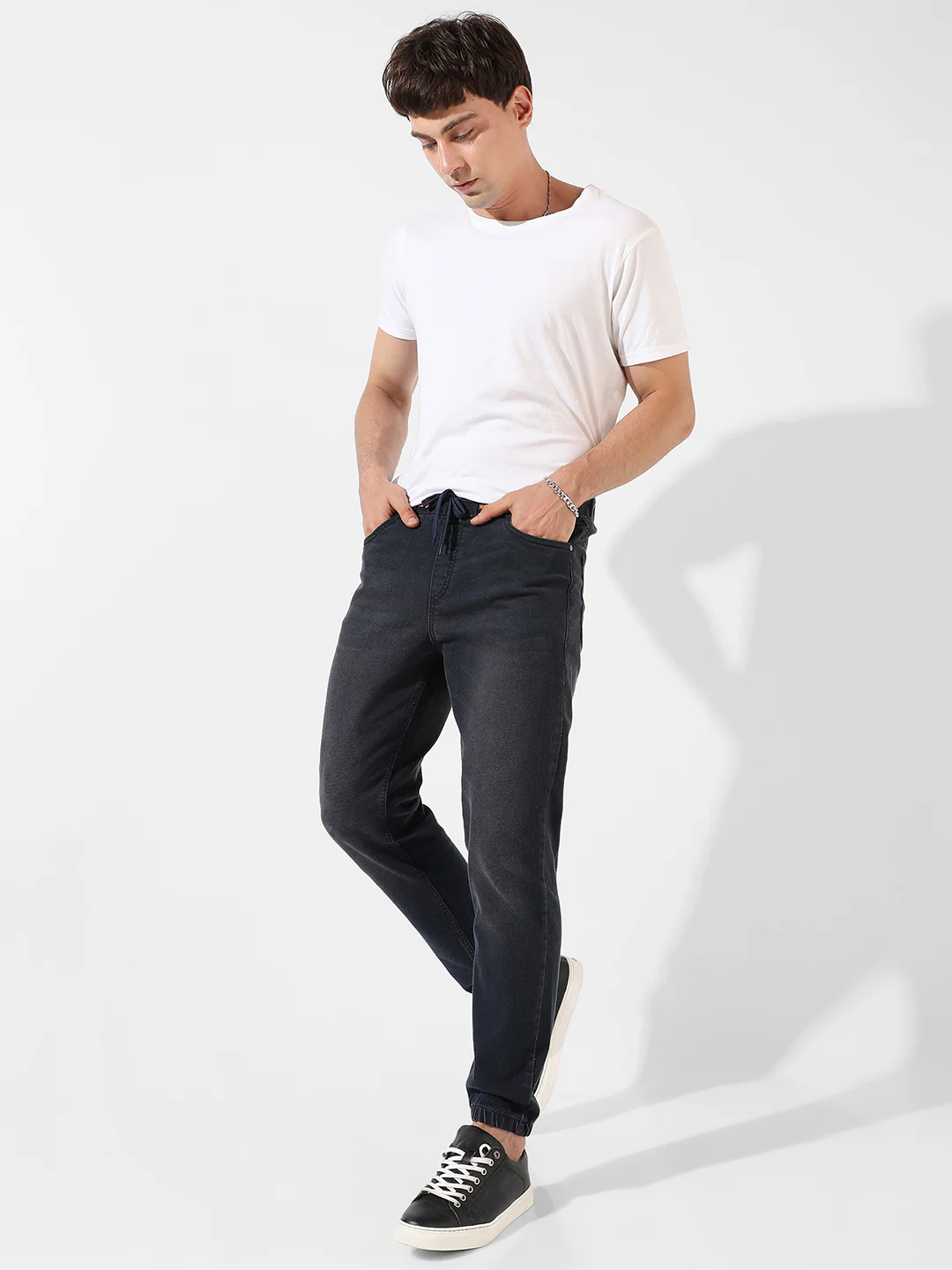 Cinched Hem Denim Jeans - Image 6