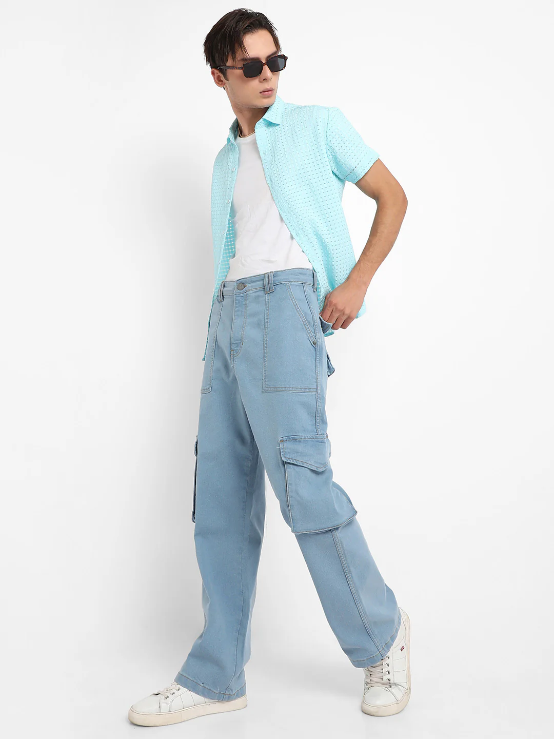 Utility Cargo Denim Jeans - Image 6