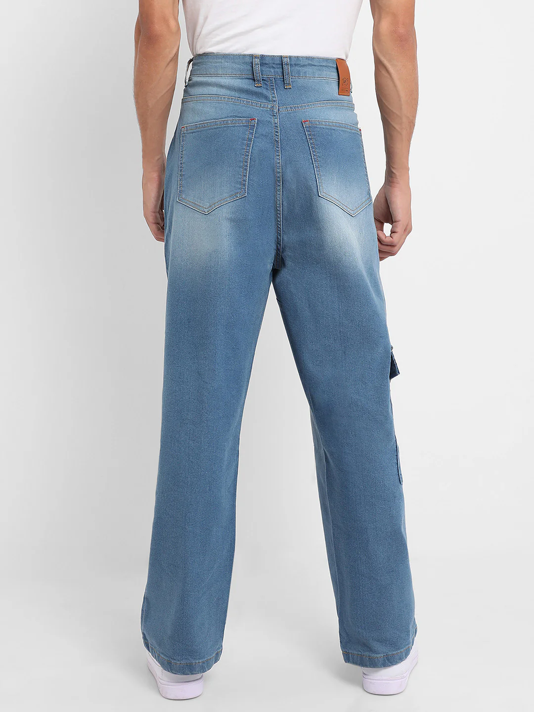 Asymmetrical Stitch Denim Jeans - Image 4