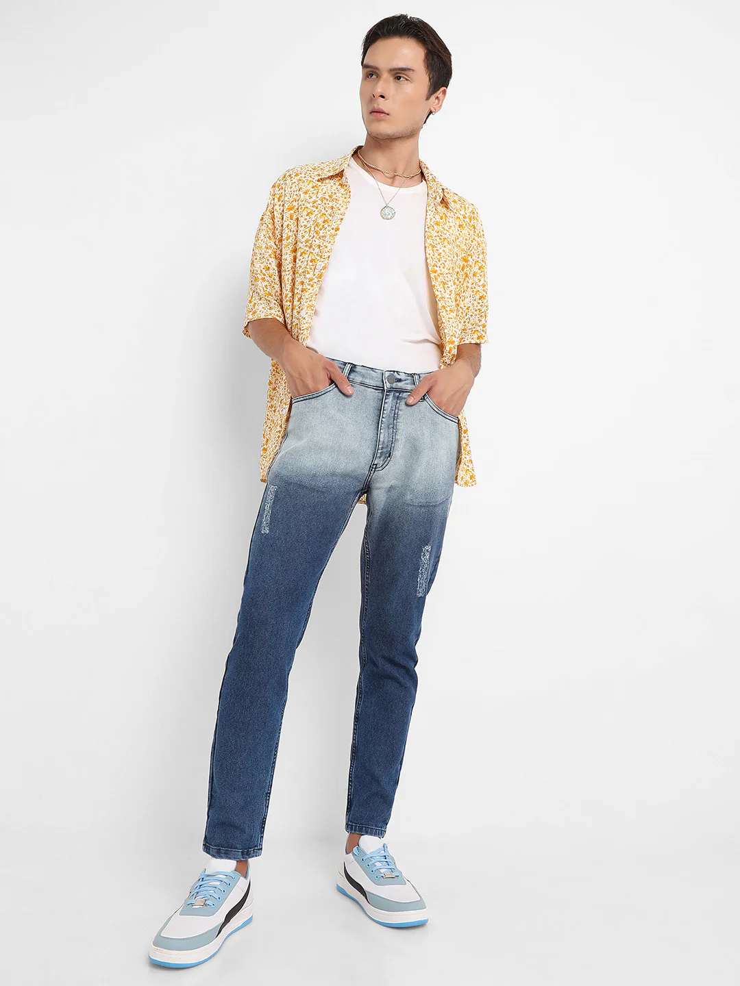 Contrast Ombre Denim Jeans - Image 6