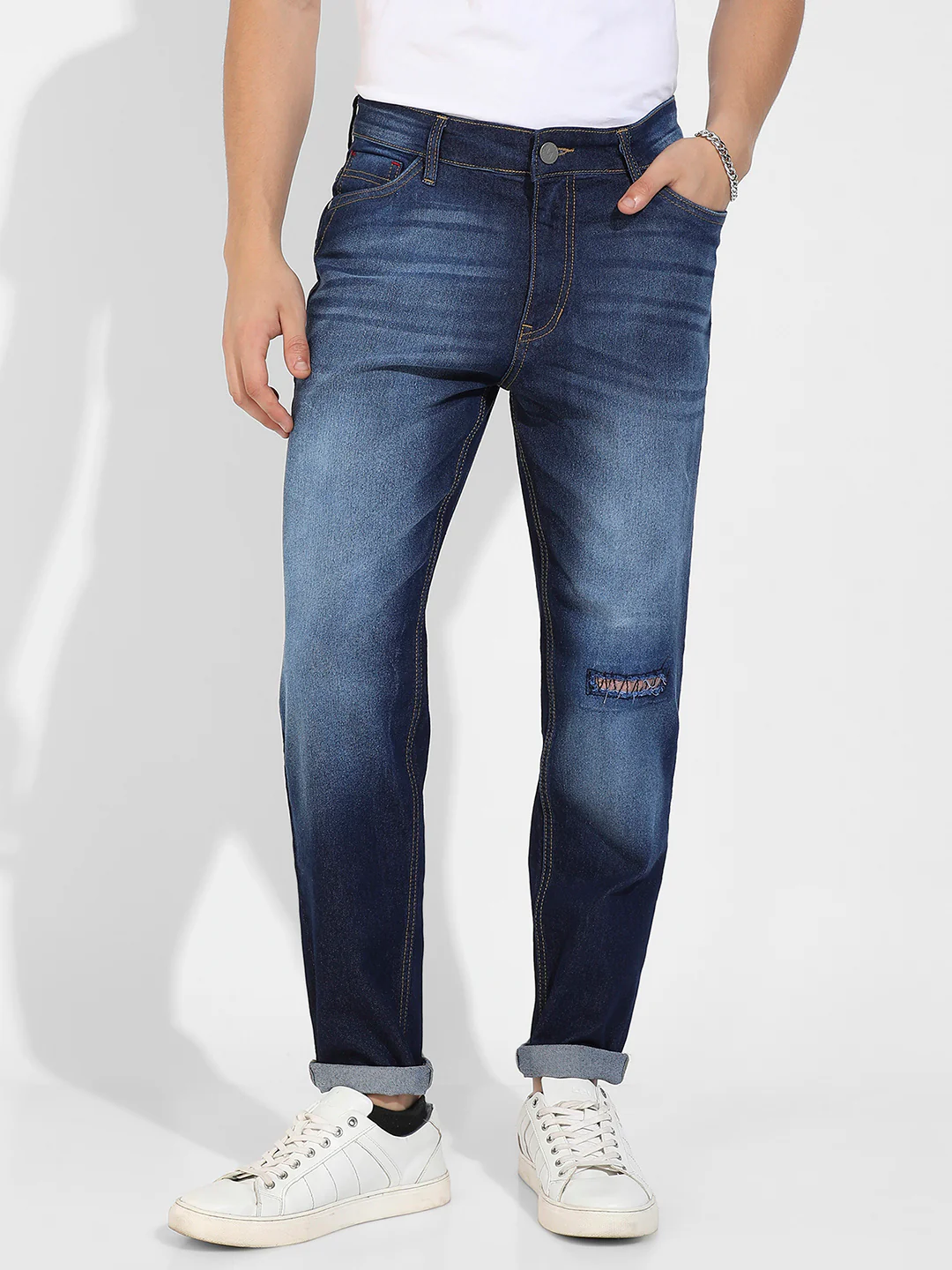 Distressed Knee Denim Jeans - Image 2