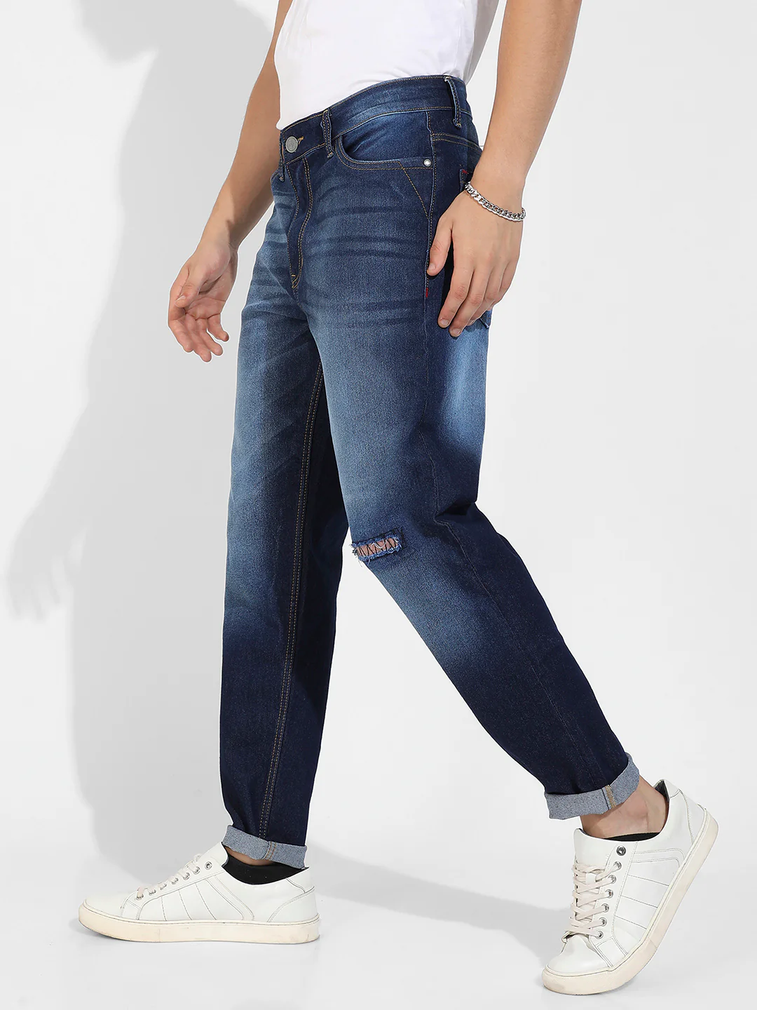 Distressed Knee Denim Jeans - Image 3