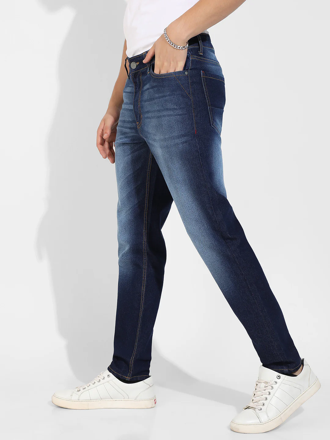 Rolled Hem Denim Jeans - Image 5