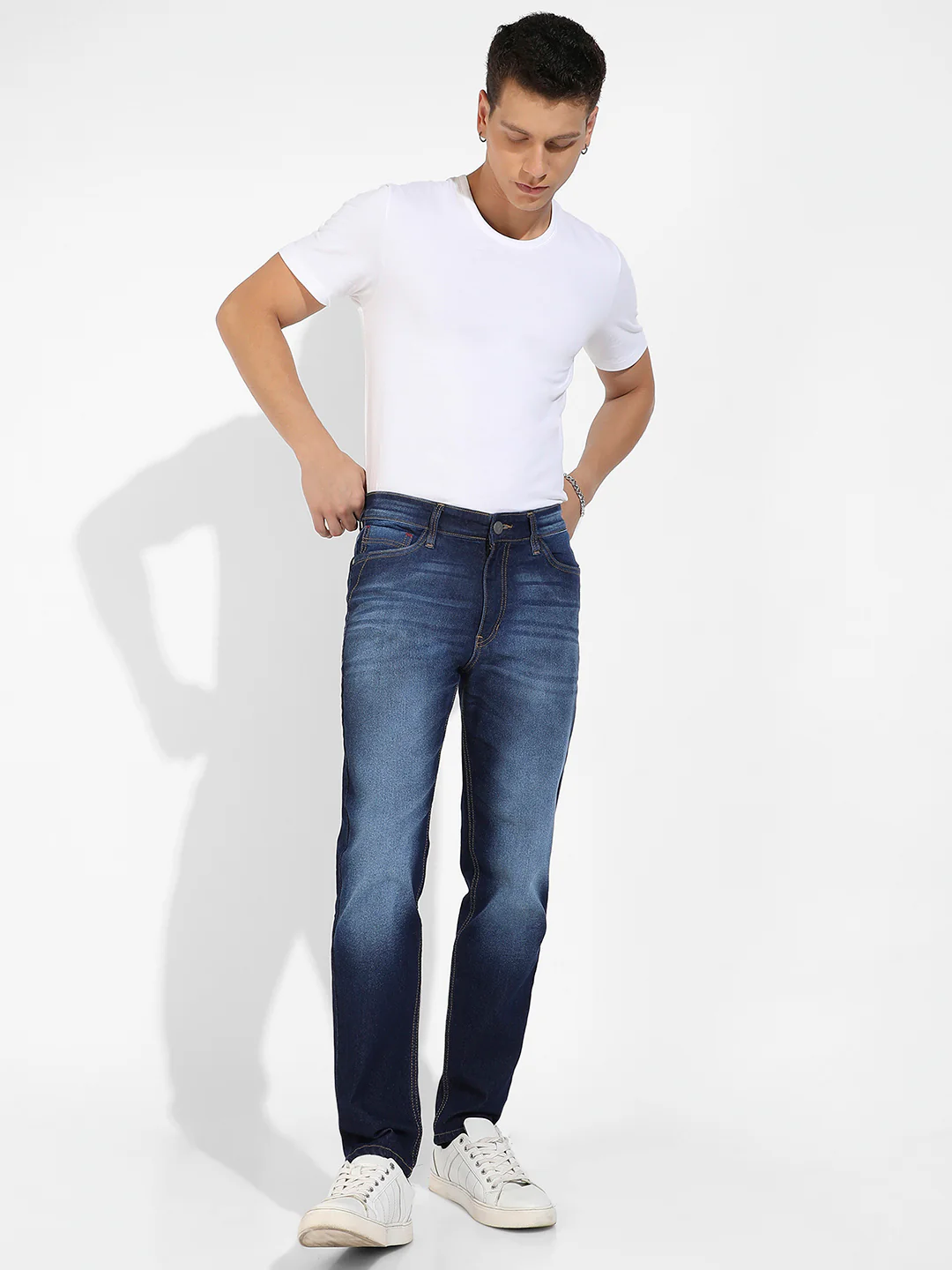 Rolled Hem Denim Jeans - Image 7