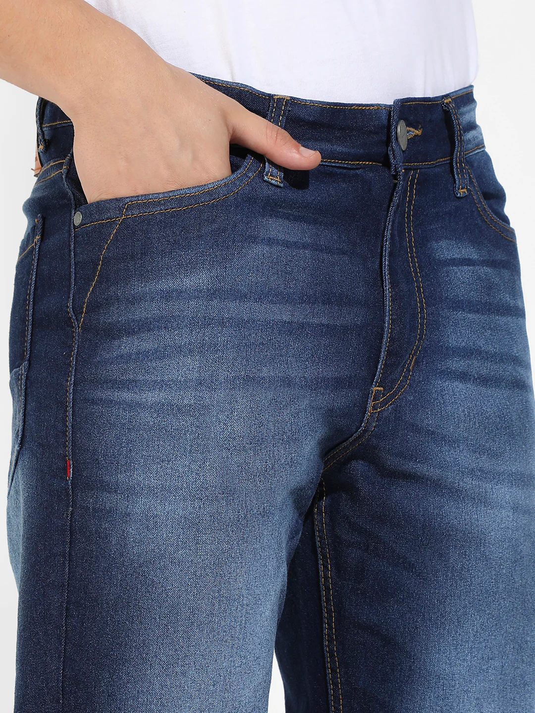 Rolled Hem Denim Jeans - Image 9