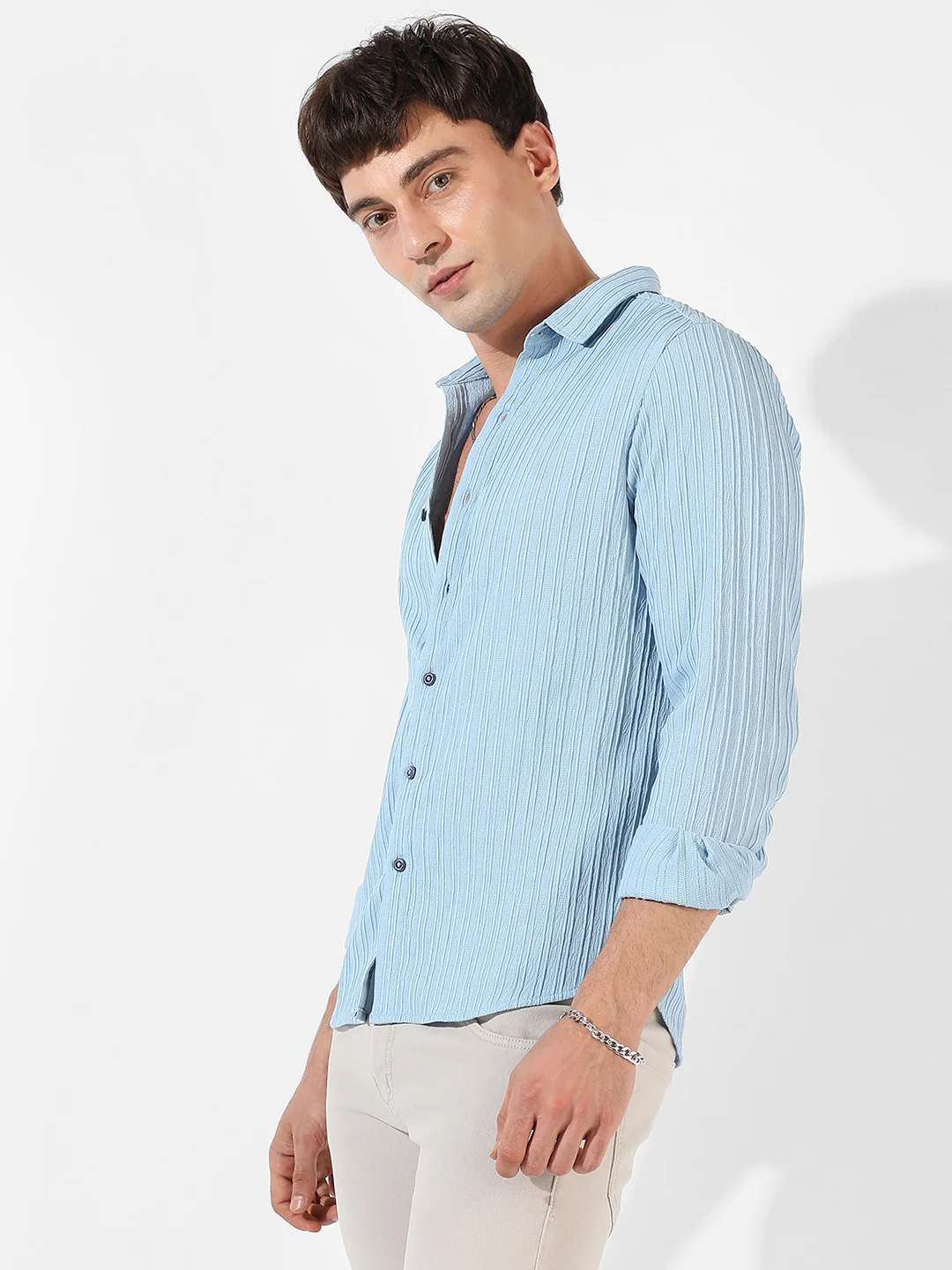 Self-Design Striped Shirt - Image 5