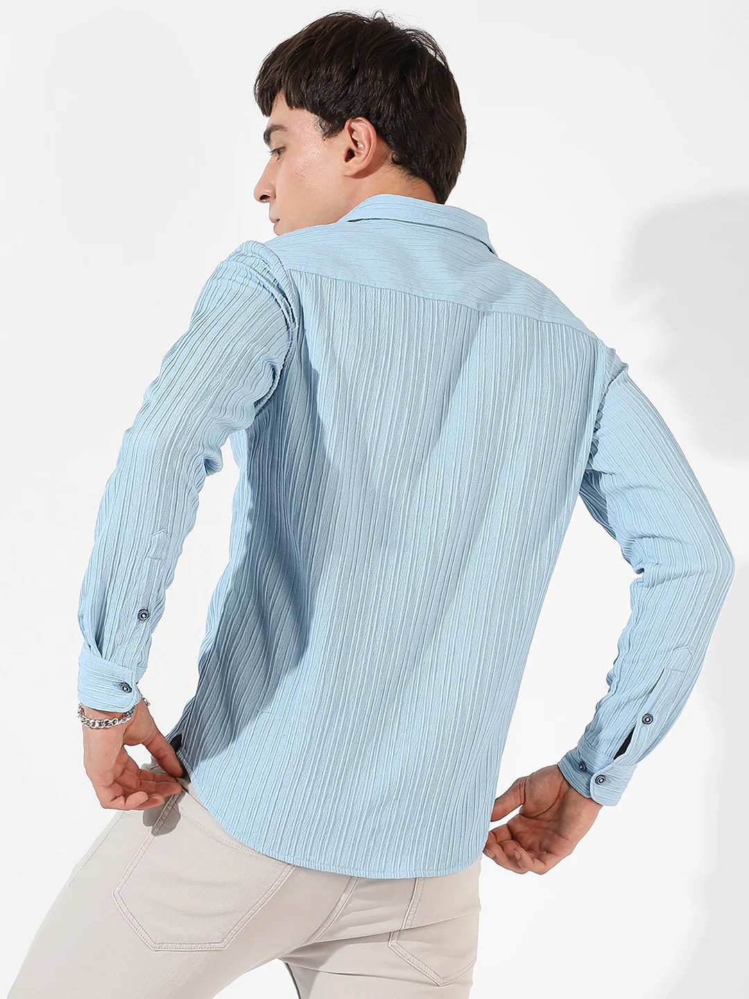 Self-Design Striped Shirt - Image 6