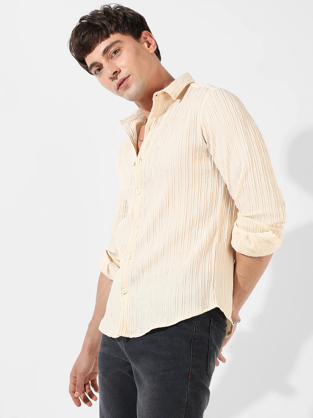 Self-Design Striped Shirt - Image 5