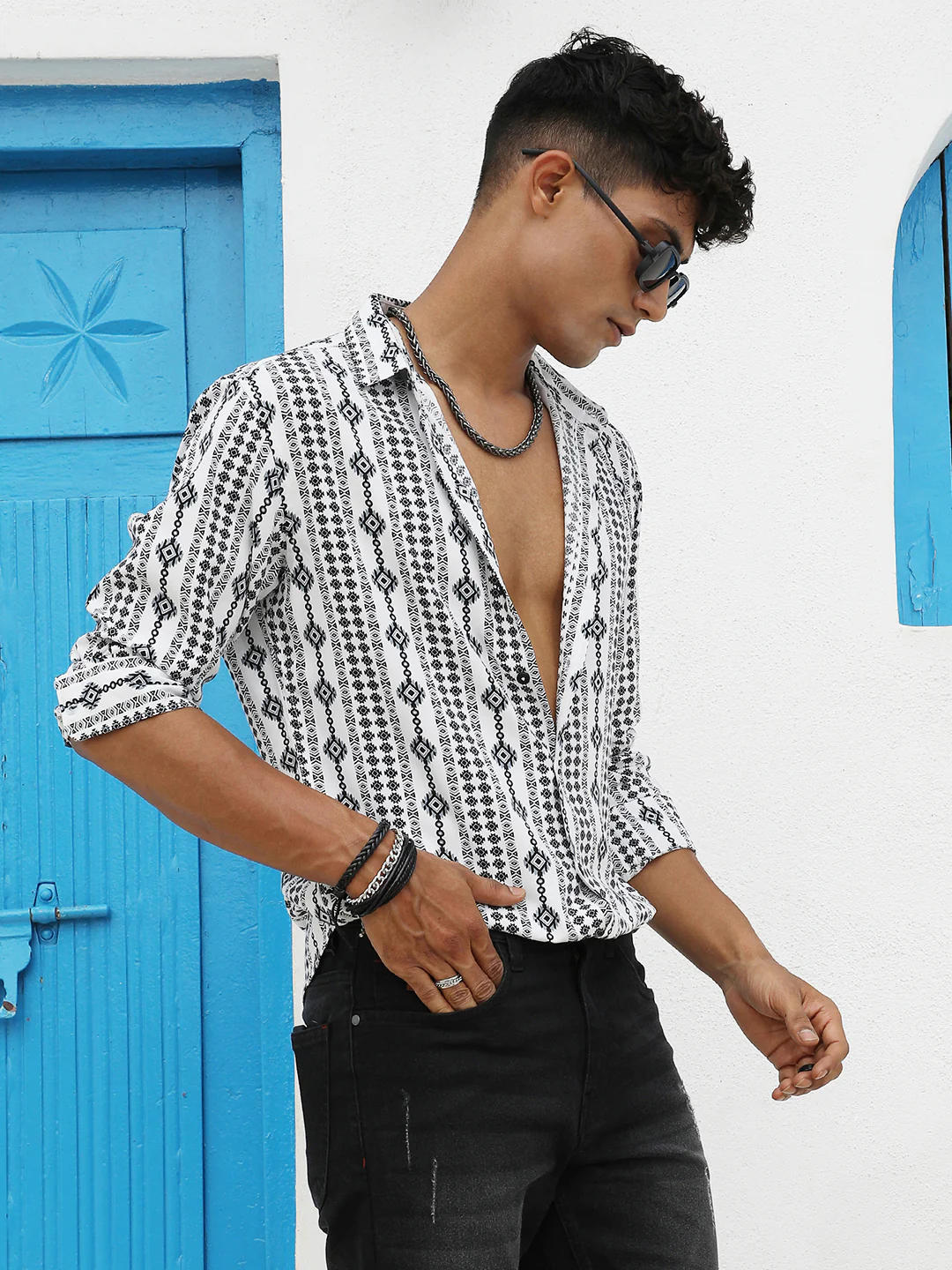 Geometric Aztec Print Shirt - Image 4