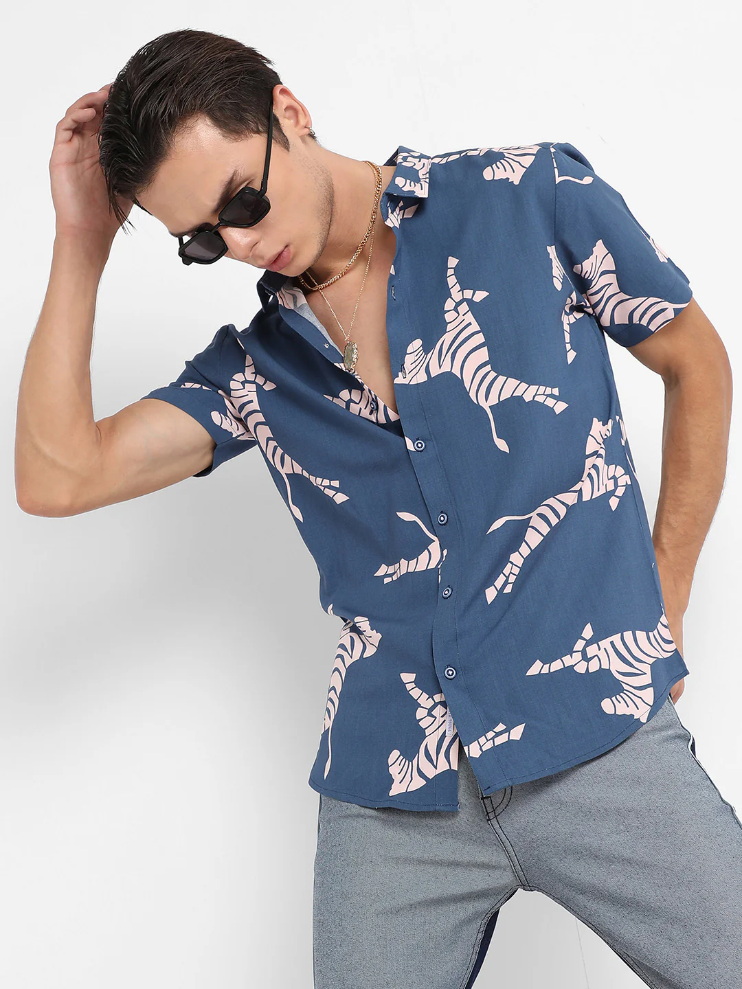 Contrast Zebra Shirt