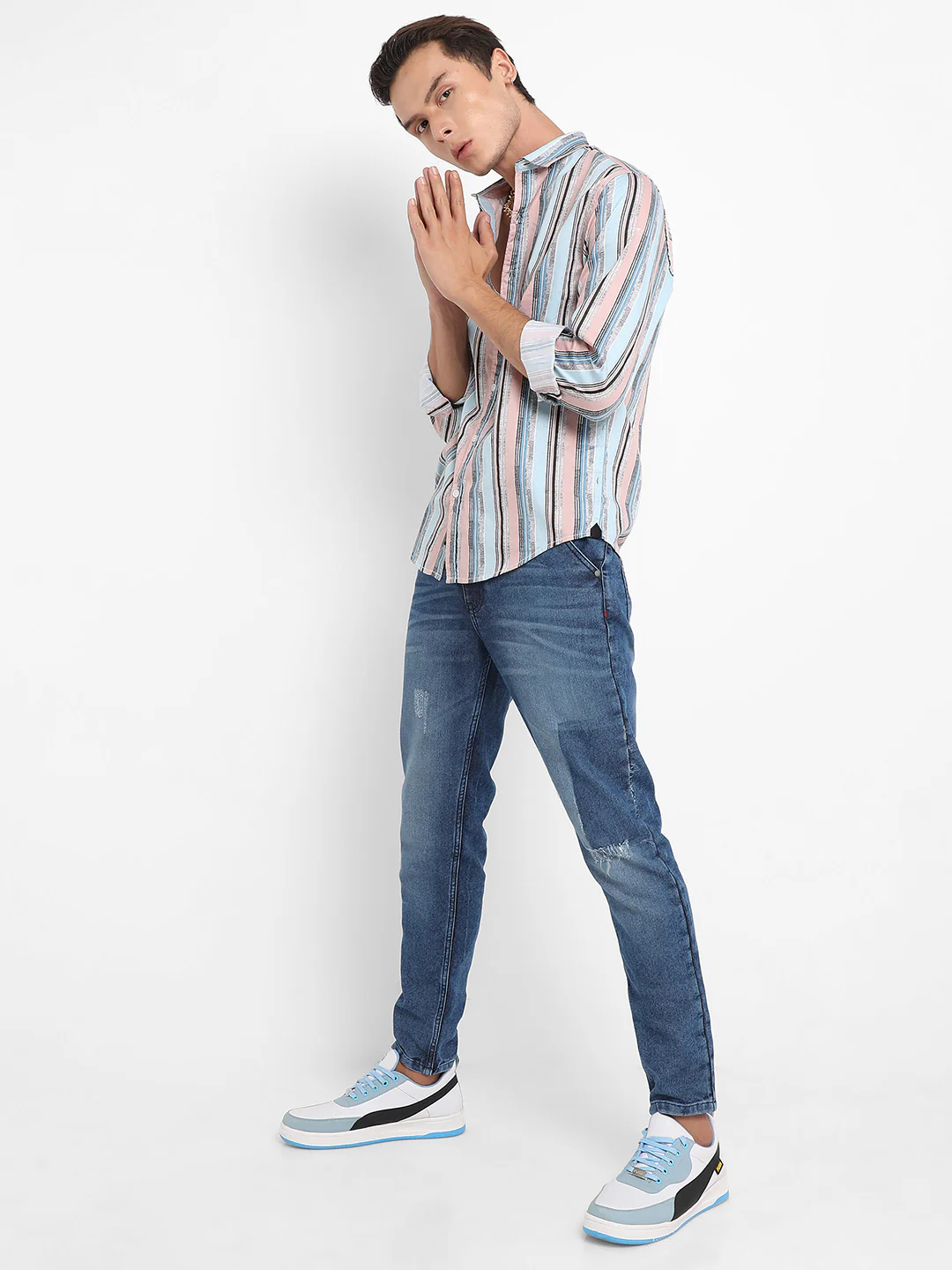 Textured Barcode Striped Shirt - Image 5