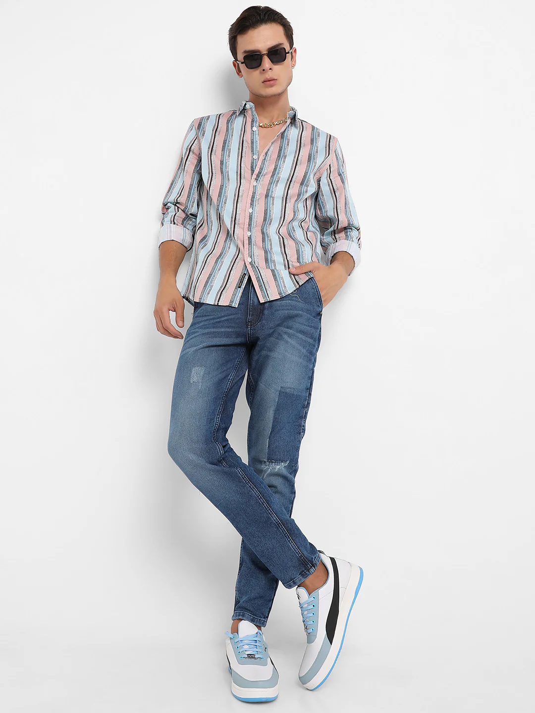 Textured Barcode Striped Shirt - Image 6
