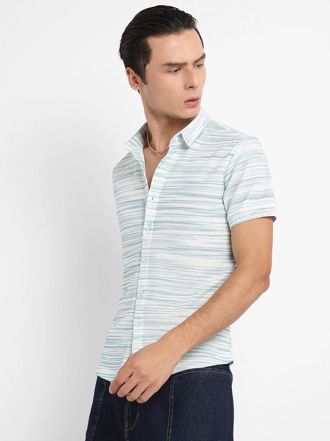 Textured Horizontal Striped Shirt - Image 3