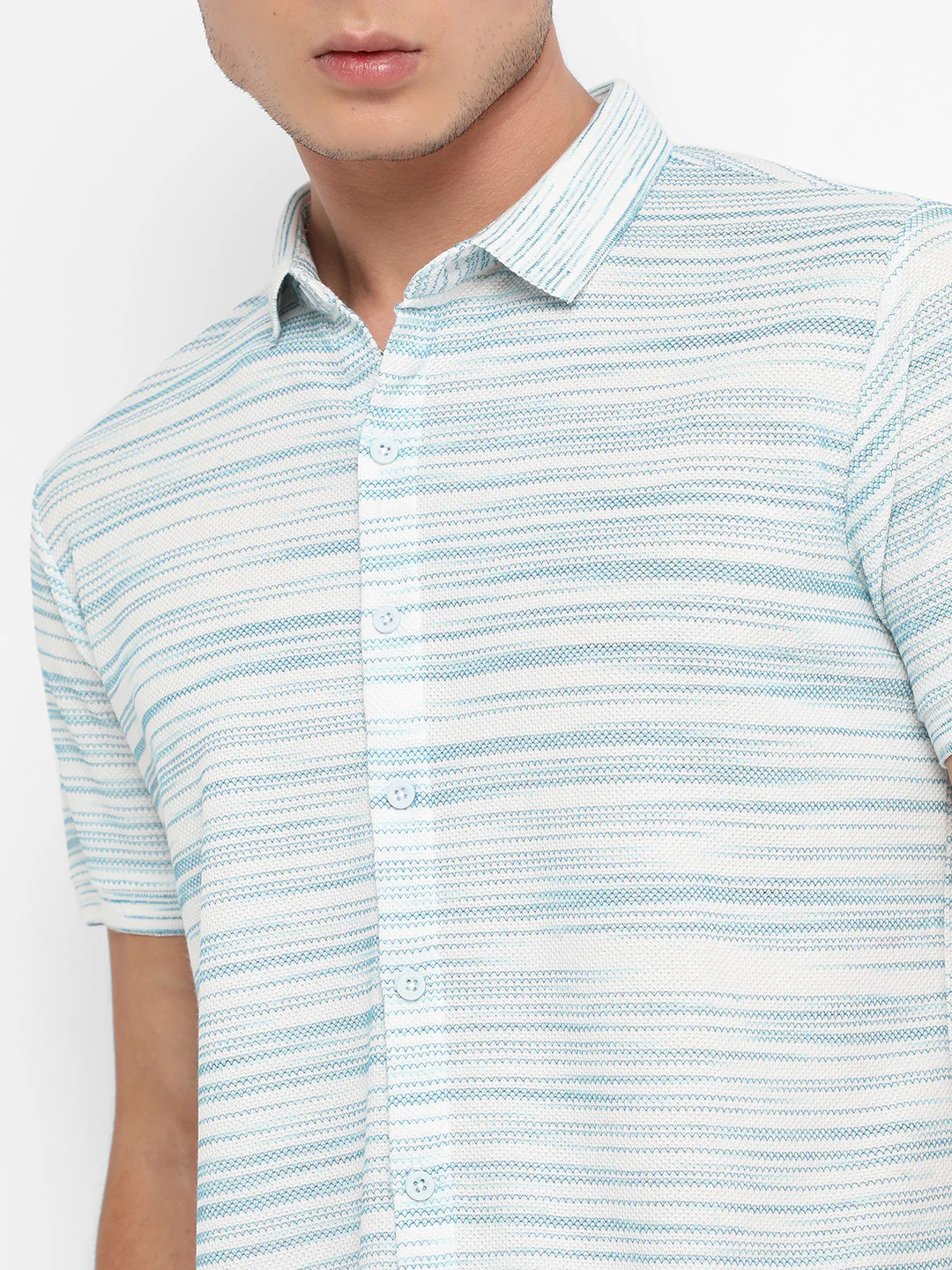 Textured Horizontal Striped Shirt - Image 7