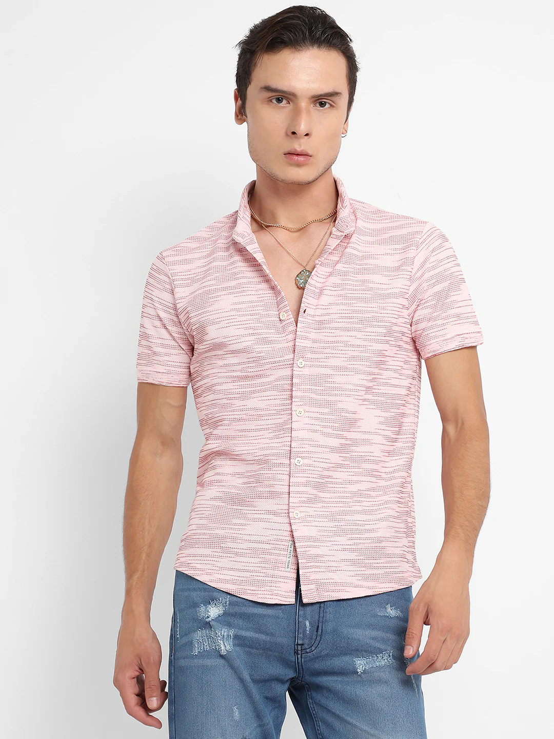 Textured Horizontal Striped Shirt - Image 2