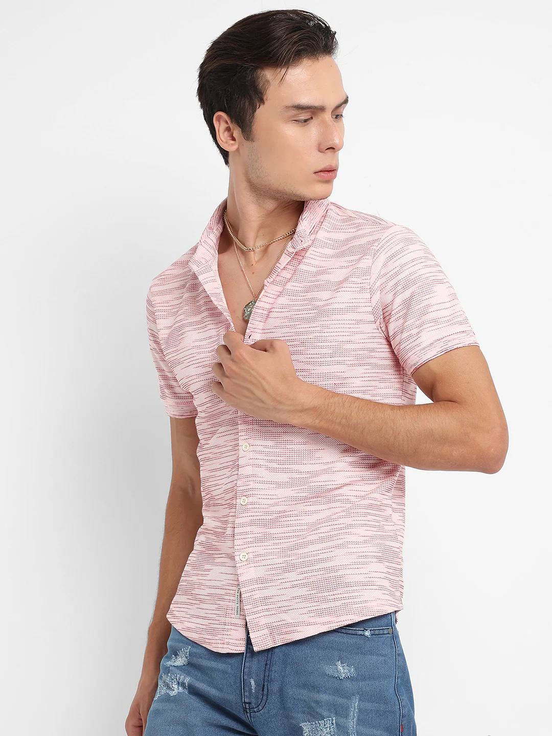 Textured Horizontal Striped Shirt - Image 3
