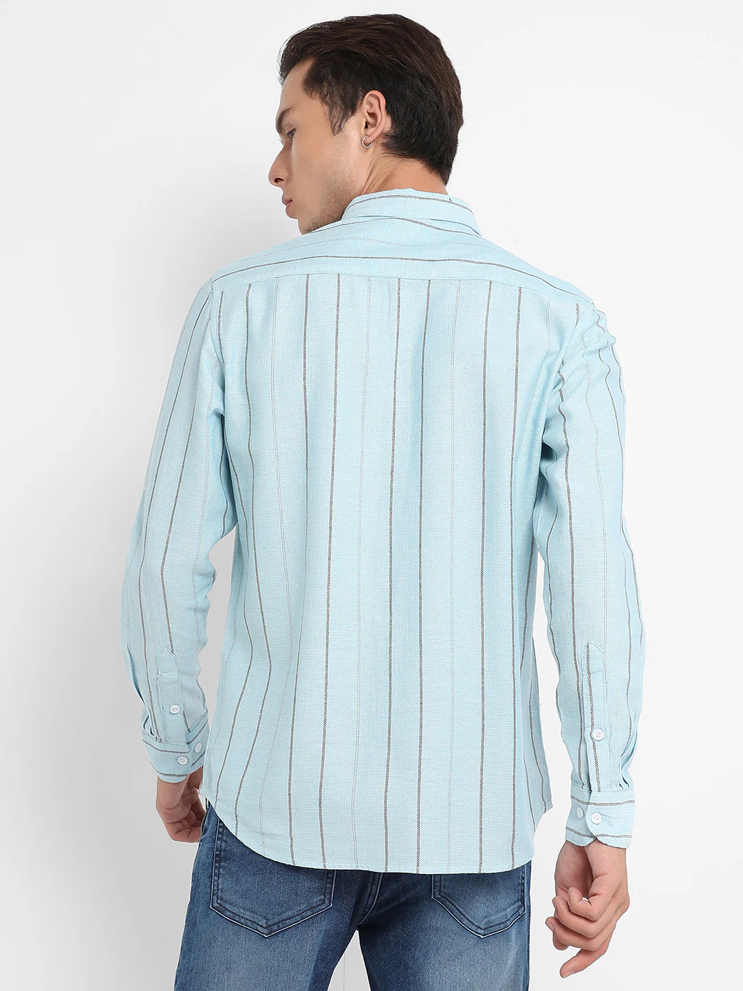 Contrast Pinstriped Shirt - Image 4