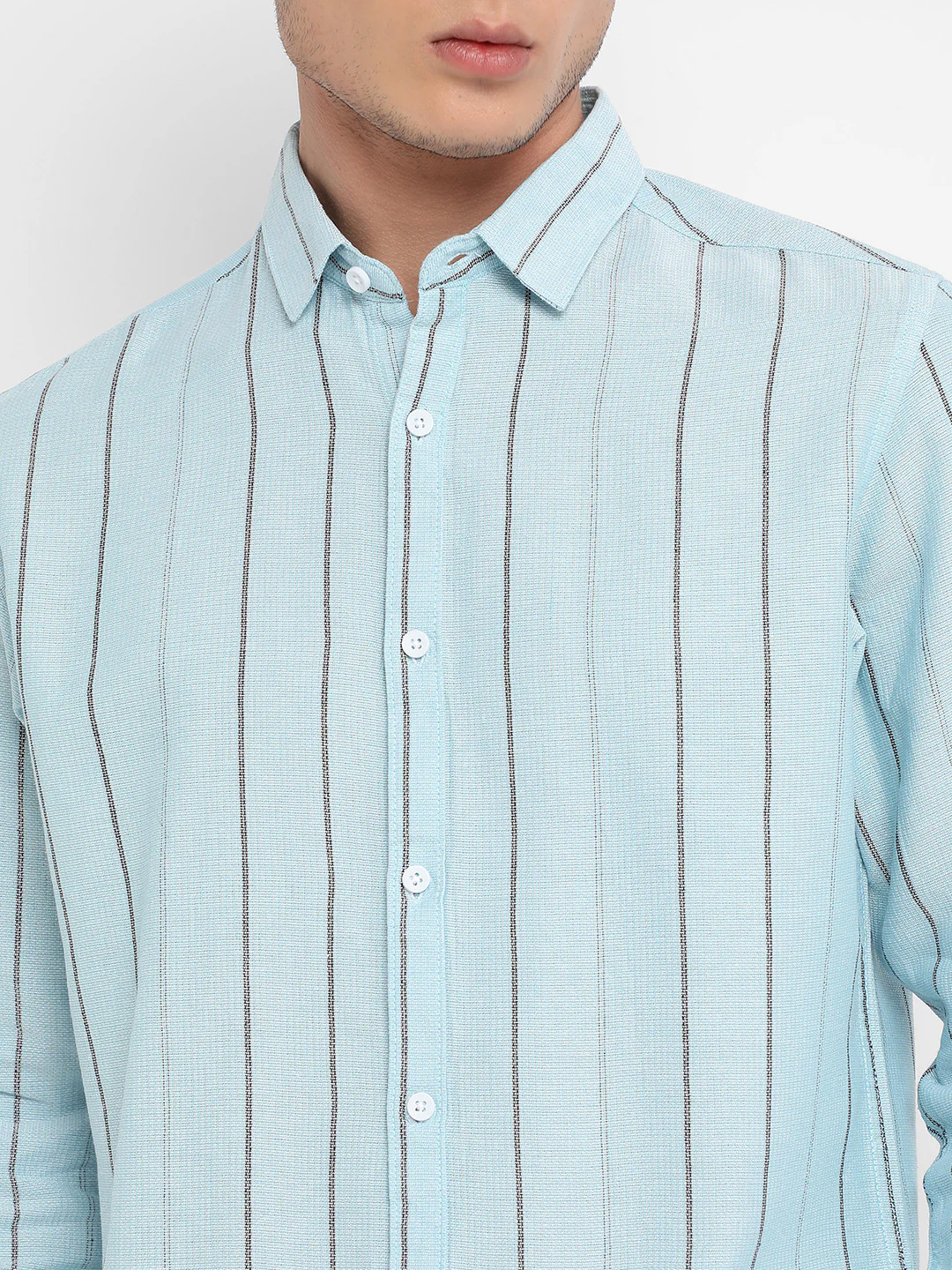 Contrast Pinstriped Shirt - Image 7