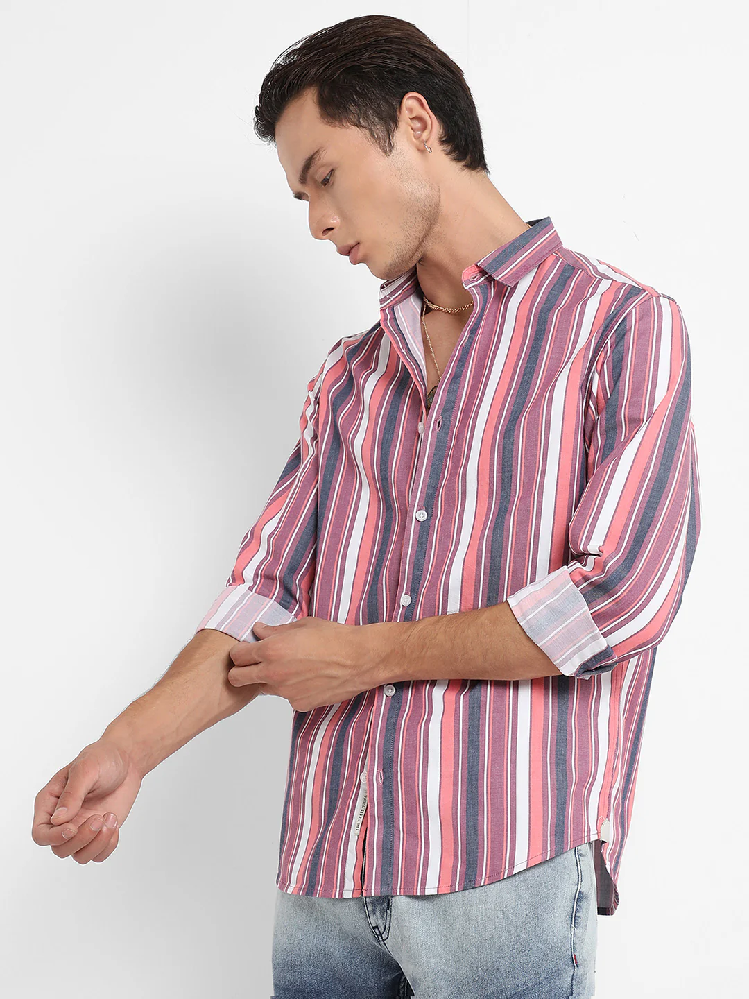 Faded Barcode Striped Shirt - Image 3