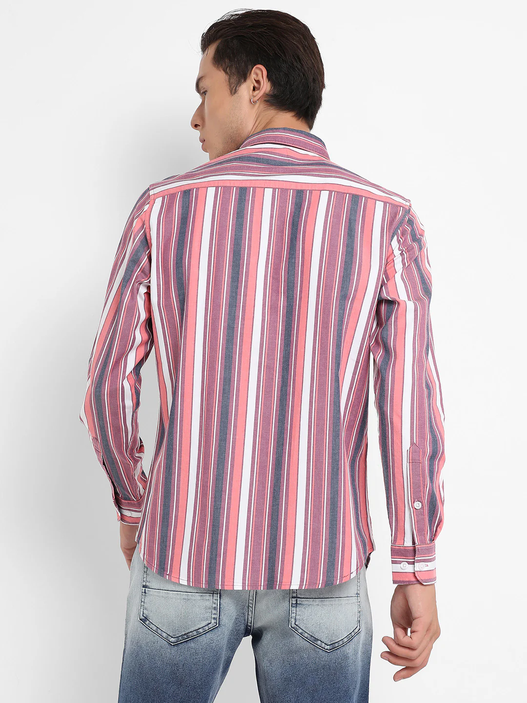 Faded Barcode Striped Shirt - Image 4