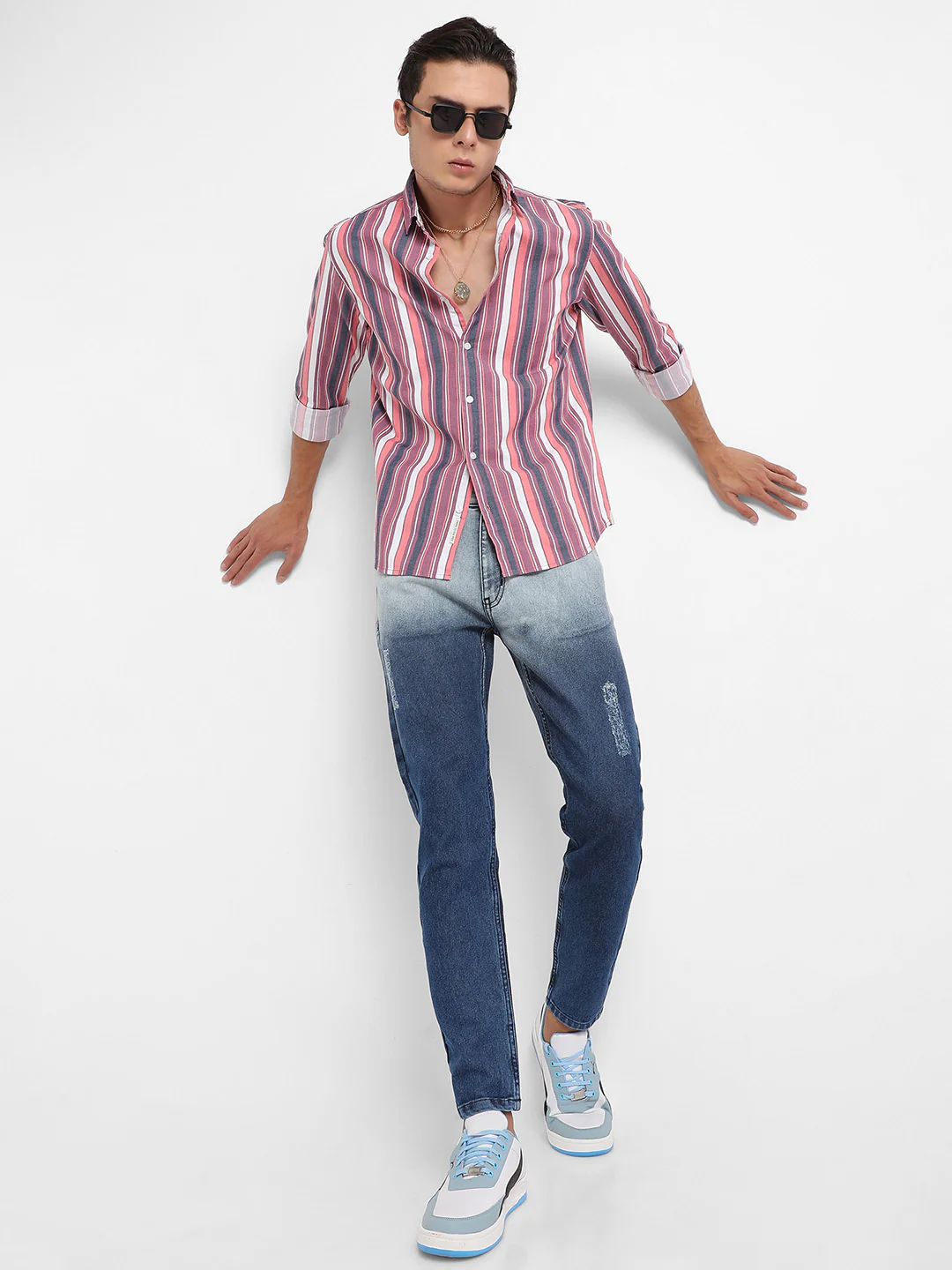 Faded Barcode Striped Shirt - Image 6