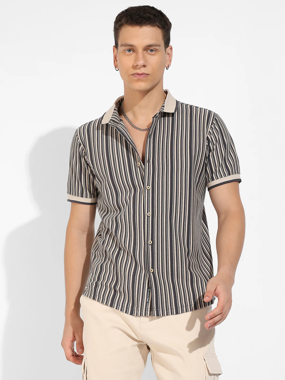 Contrast Knitted Shirt - Image 2