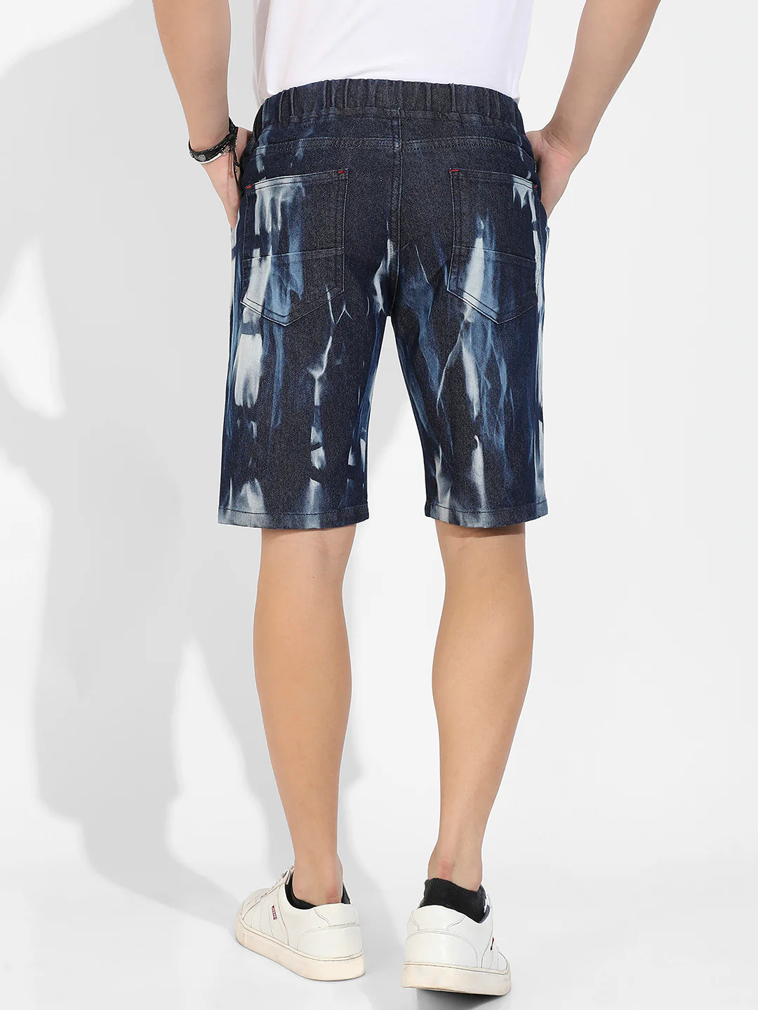 Contrast Wash Denim Shorts - Image 4