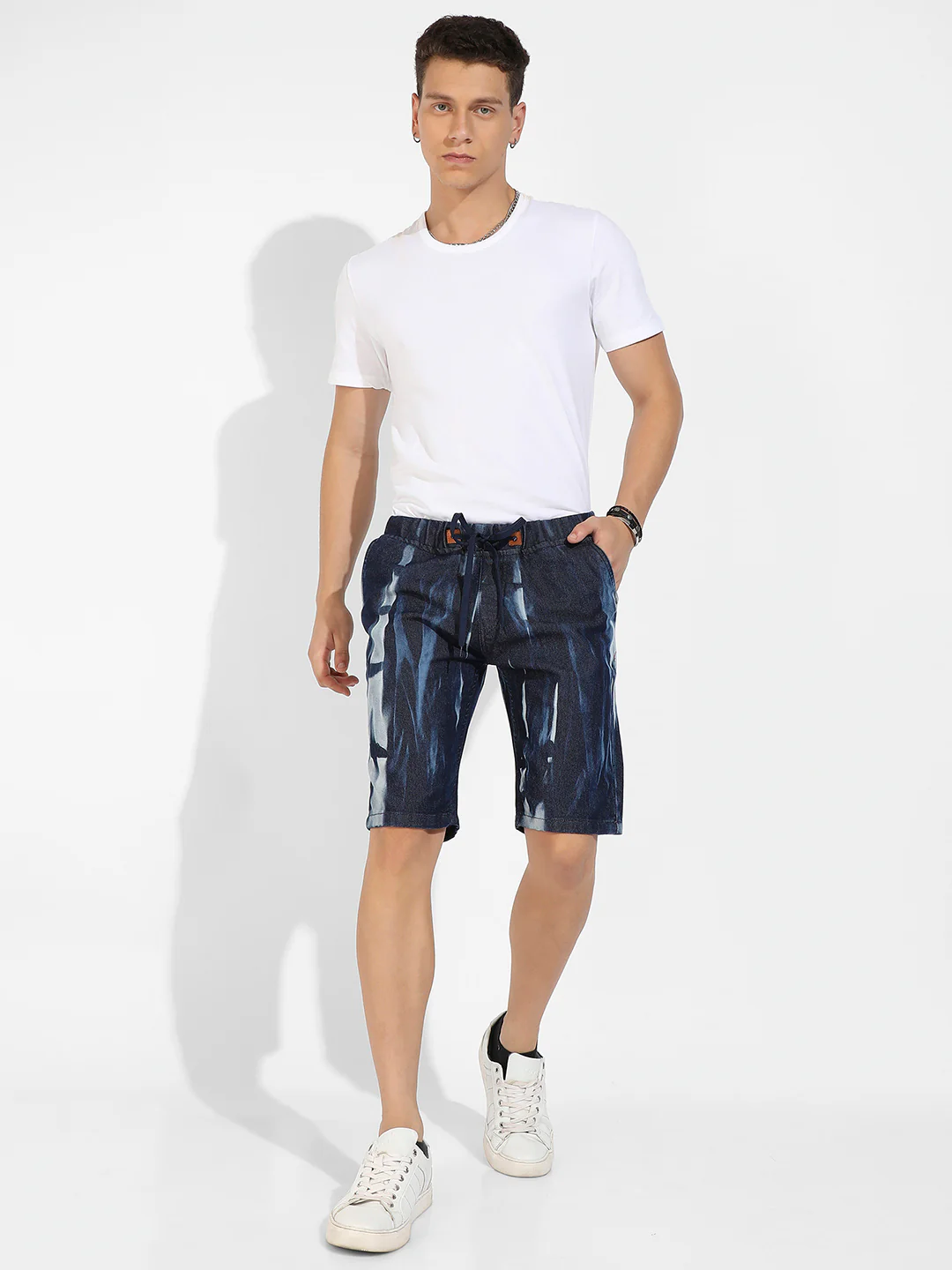 Contrast Wash Denim Shorts - Image 5