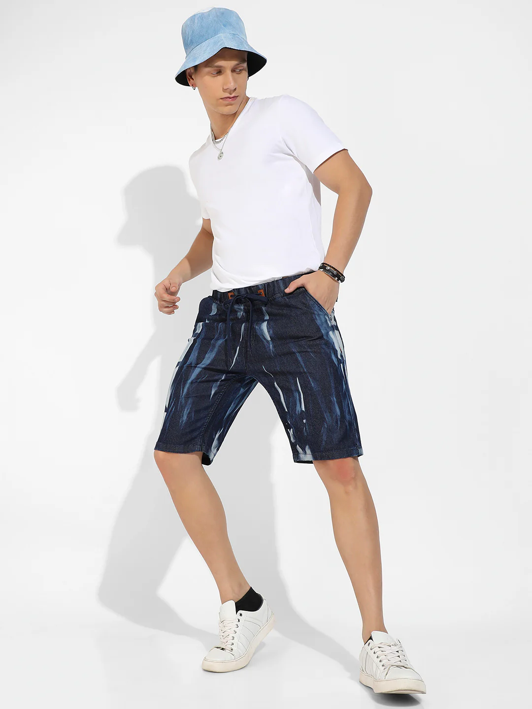 Contrast Wash Denim Shorts - Image 6