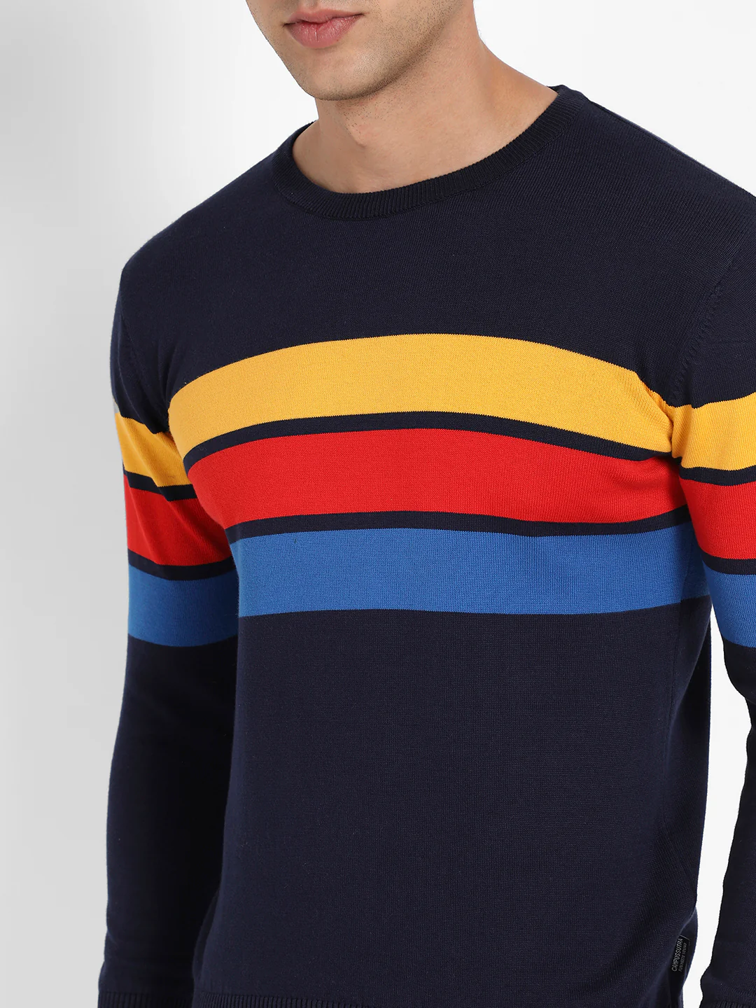 Contrast Panel Pullover Sweater - Image 7