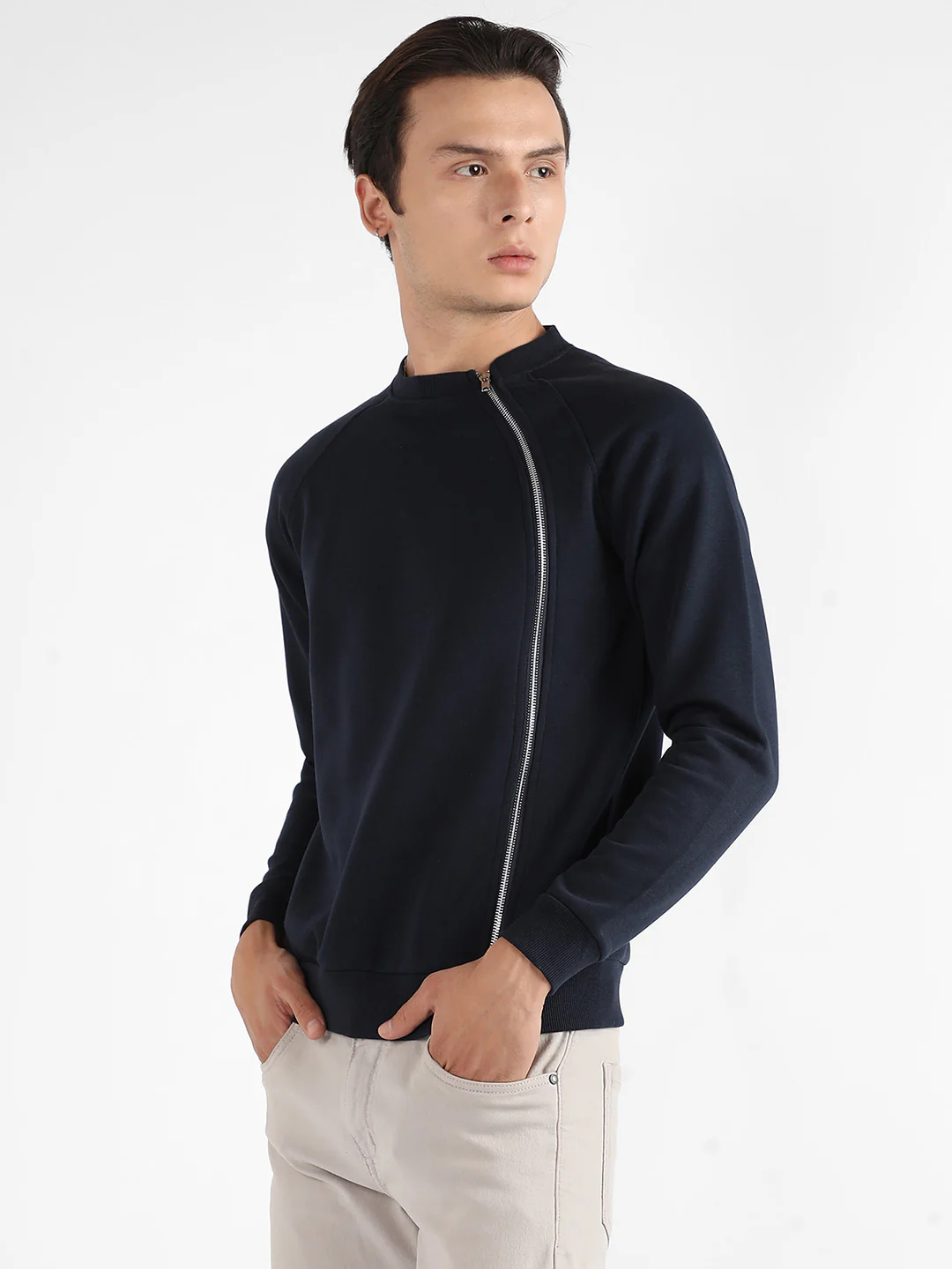 Sweatshirt With Asymmetriclal Zip - Image 3