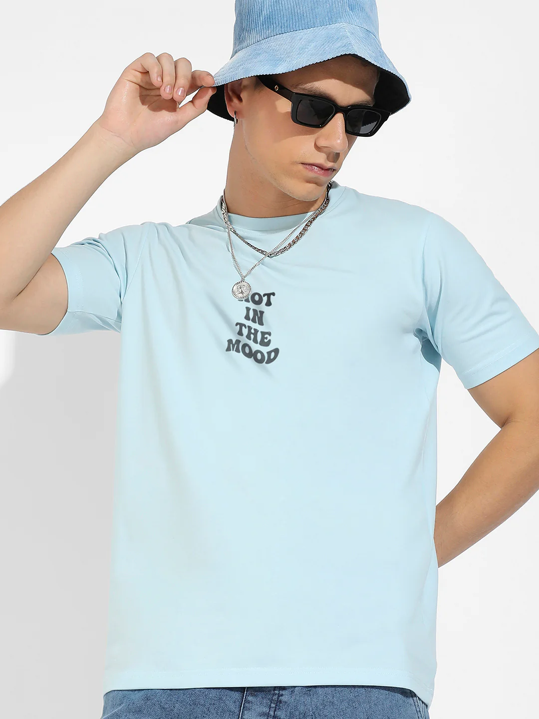 Icy Blue Basic Regular Fit T-Shirt - Image 2