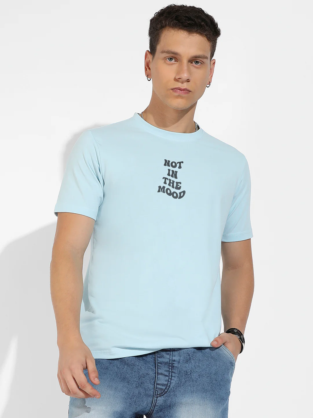Icy Blue Basic Regular Fit T-Shirt - Image 3