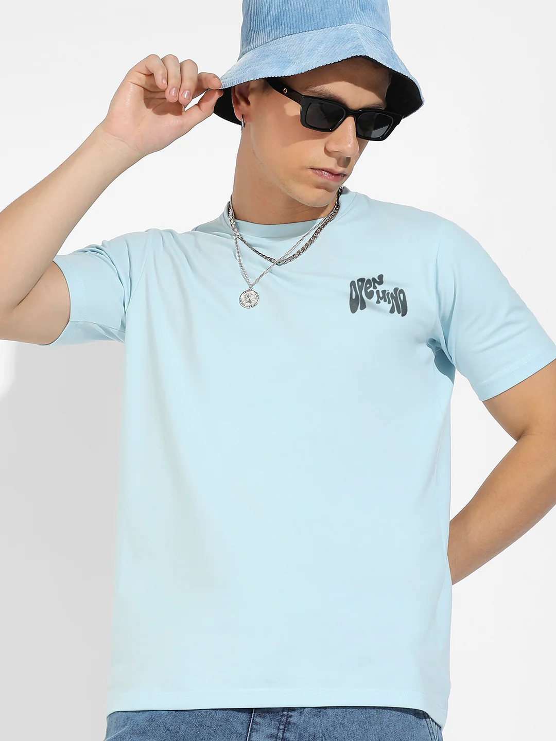 Icy Blue Basic Regular Fit T-Shirt - Image 2