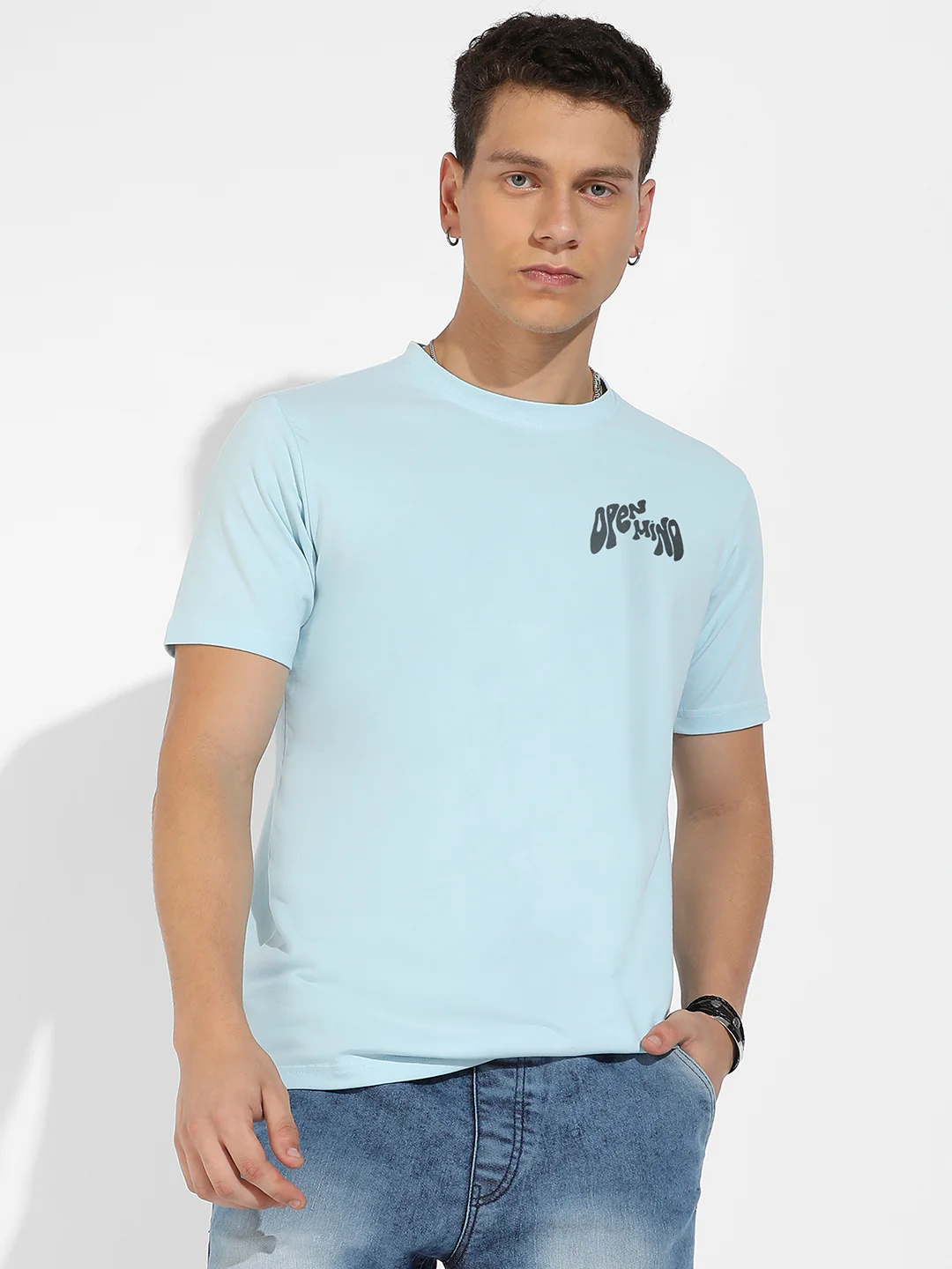 Icy Blue Basic Regular Fit T-Shirt - Image 3