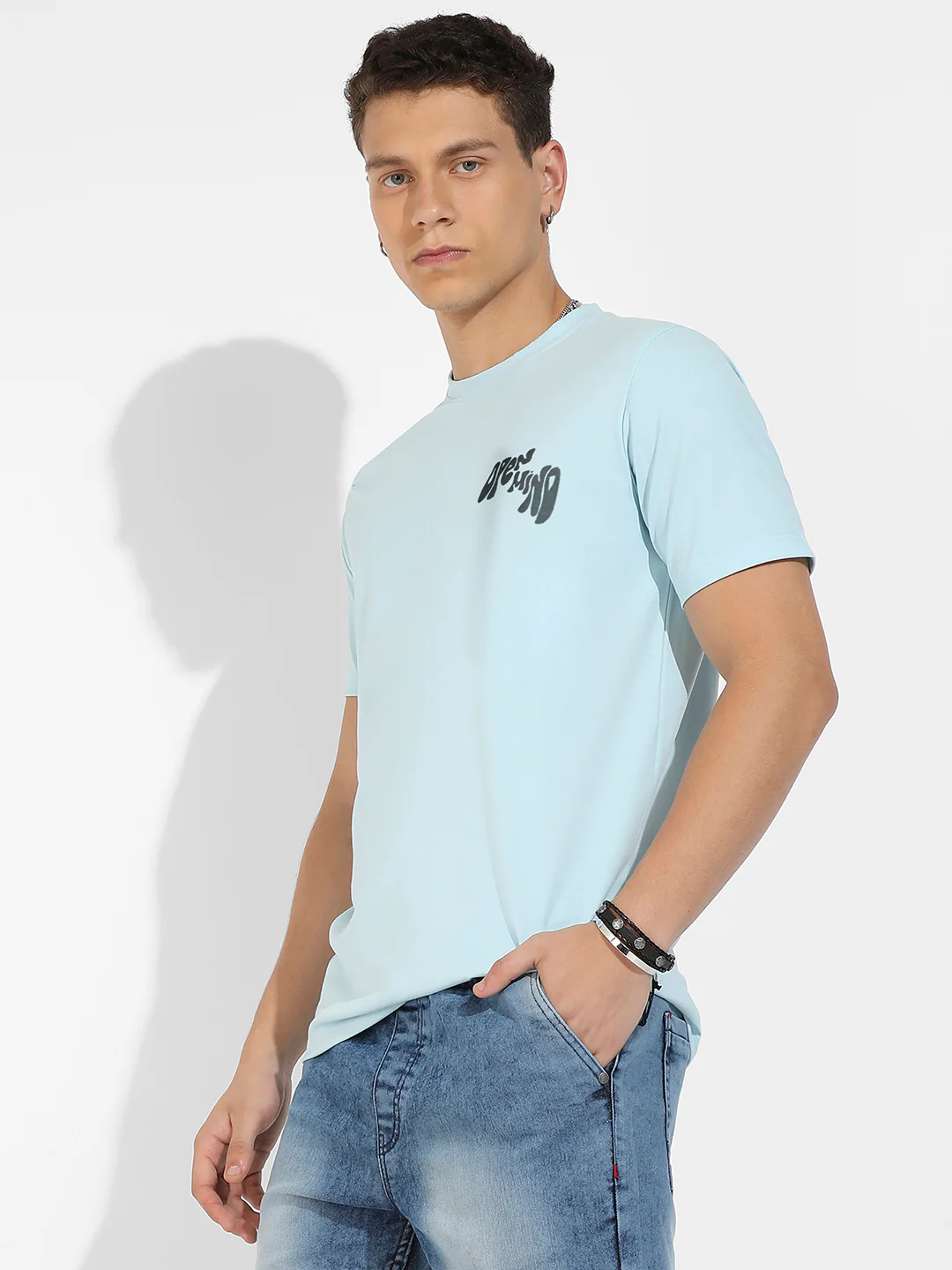 Icy Blue Basic Regular Fit T-Shirt - Image 4